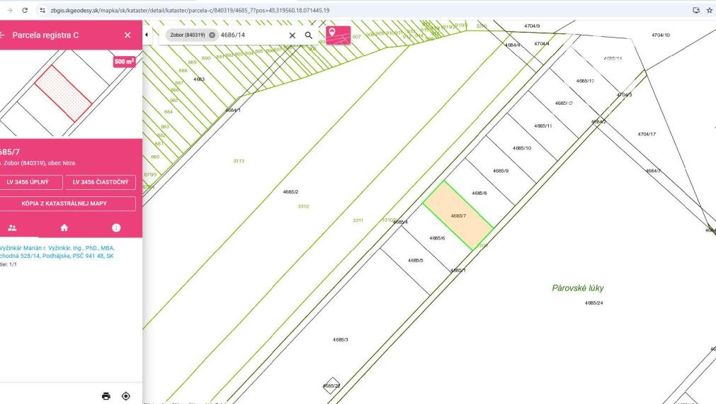 NA PREDAJ 2 záhrady na Vodnej ulici za riekou v k.ú Zobor
