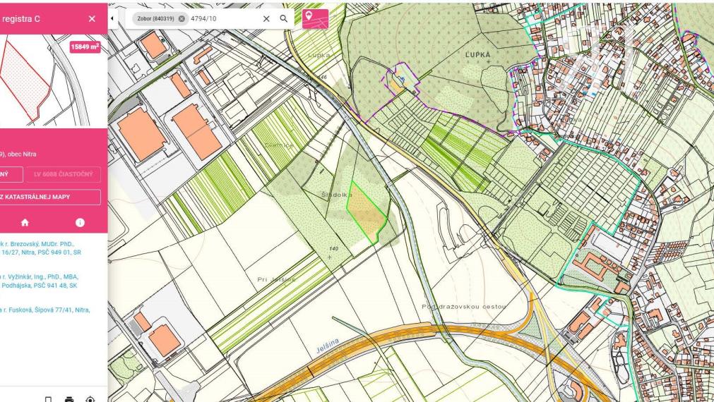 na predaj INVESTIČNÉ POZEMKY v k.ú. Zobor pri R1